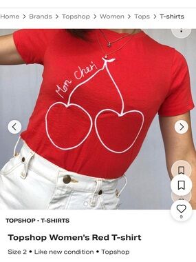 Topshop Red Graphic Tee